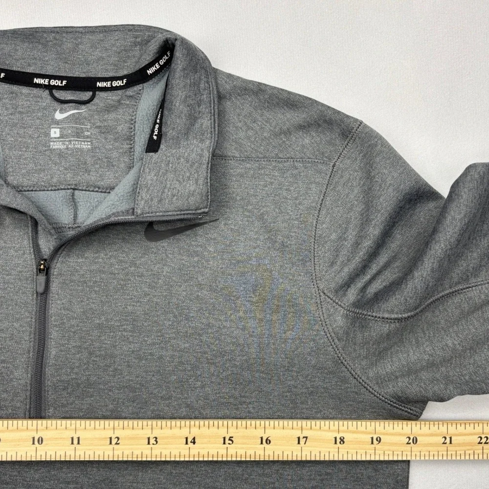 Nike Golf Quarter Zip Pullover Fleece Gray Sweatshirt Mens Size Small Therma Fit
